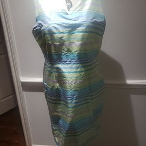 Striped silk dress